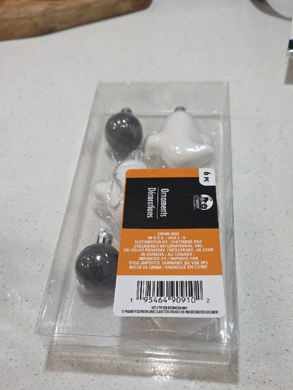 White Ghost and Black Ball Halloween Tree Ornaments - Party Decorations